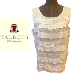 Talbots ruffled cotton tank top size 14